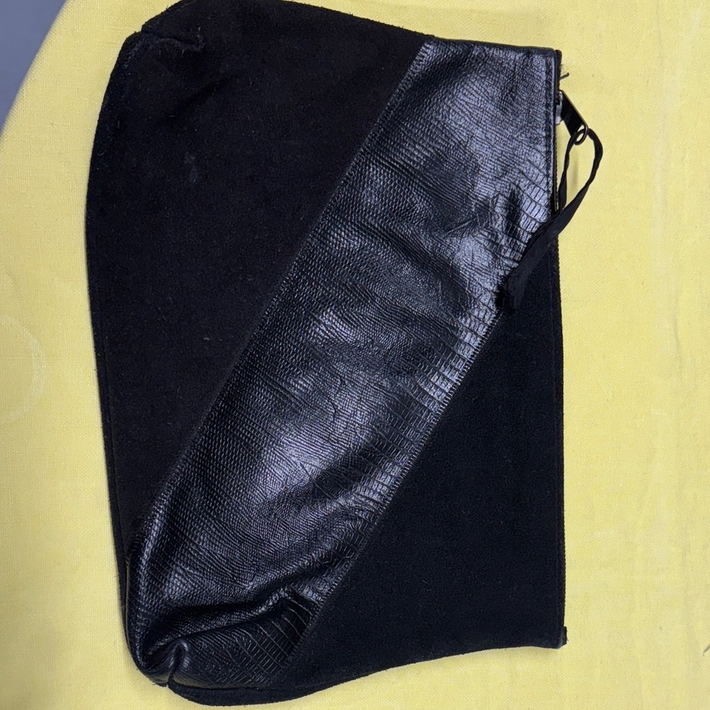 Black leather/suede clutch